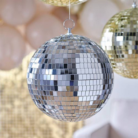 Mirror Disco Ball Silver 20cm diameter