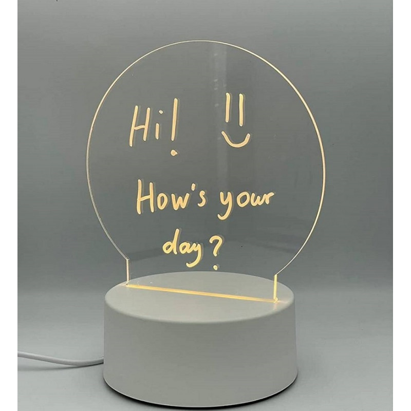 Acrylic Message Board with LED Light Round